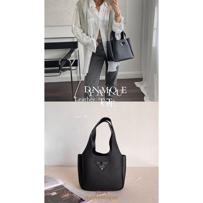 Dynamique Leather Tote Black