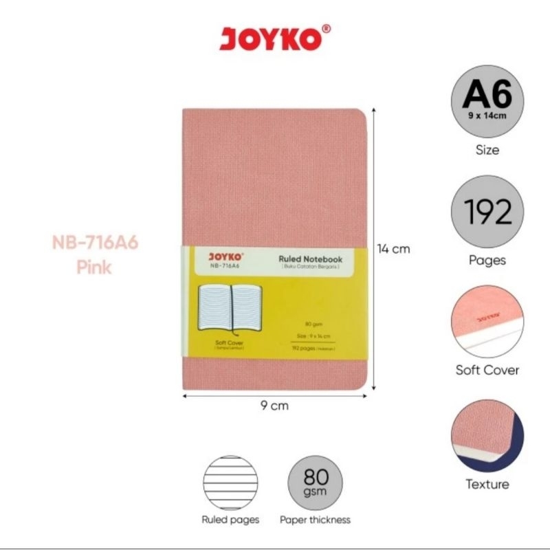 Buku Catatan Bergaris JOYKO NB-716A6 Ruled Notebook