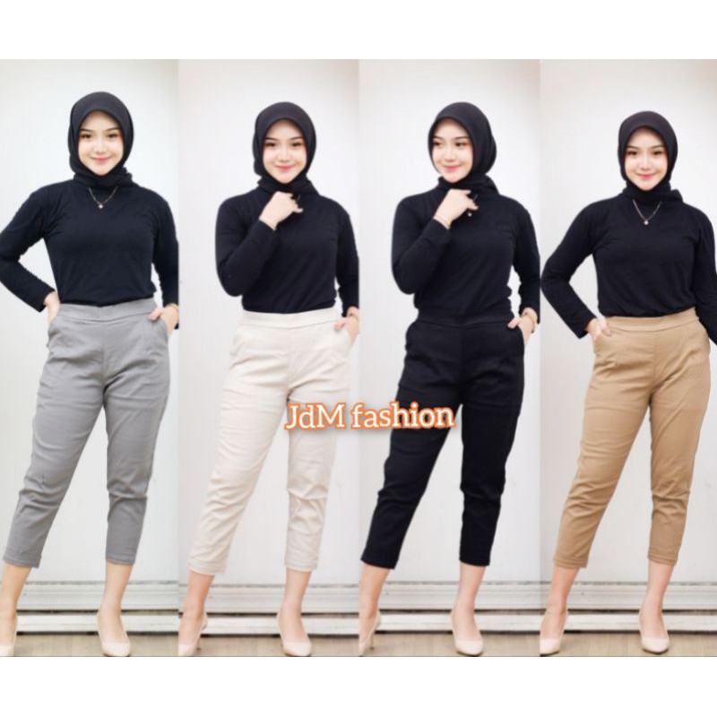 Celana Katun Wanita Stretch 7/9 Gio Baggy Pants