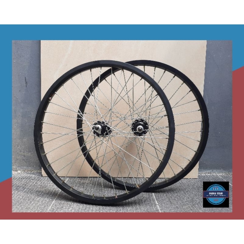 Wheel Set Sepeda Ukuran 20 Velg Jadi Pelk Jadi 20 Velg 20 Hitam Siap Pakai Wheel set sepeda Lipat Mi