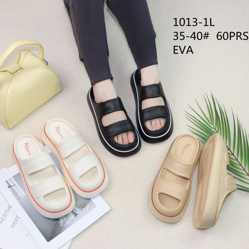 Sandal Wanita Sandal Slop Wanita Ban Dua Sandal Selop Cewek Eva Rubbert Sandal Wedges Wanita Empuk