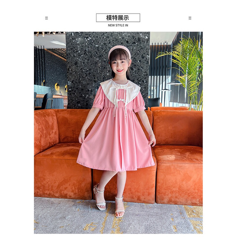 Dress anak cewek import pink