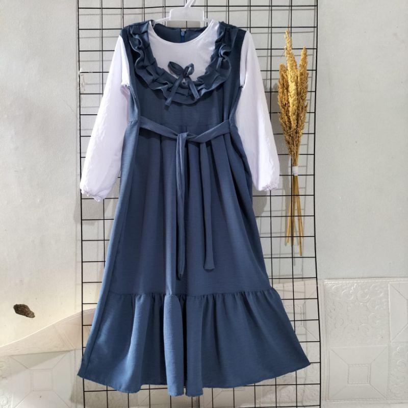 GAMIS CRINKLE ANAK MODEL FATIN 2-12 TAHUN