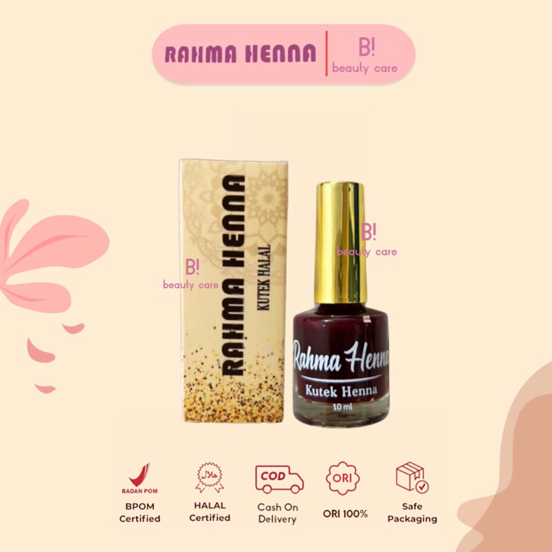 [READY SIAP KIRIM] Kutek Henna HALAL by Rahma Henna ORIGINAL 100% | Kutek Kuku Henna Rahma Halal Maroon | Hitam | Merah