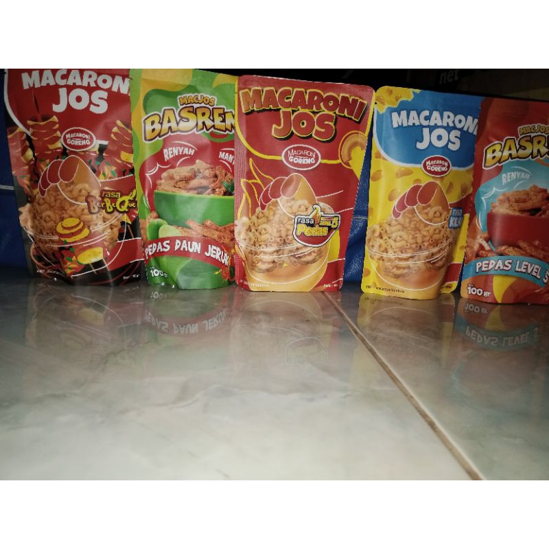 

Macjos, Macroni, Basreng, Mie Lidi, Cimoring 100gr