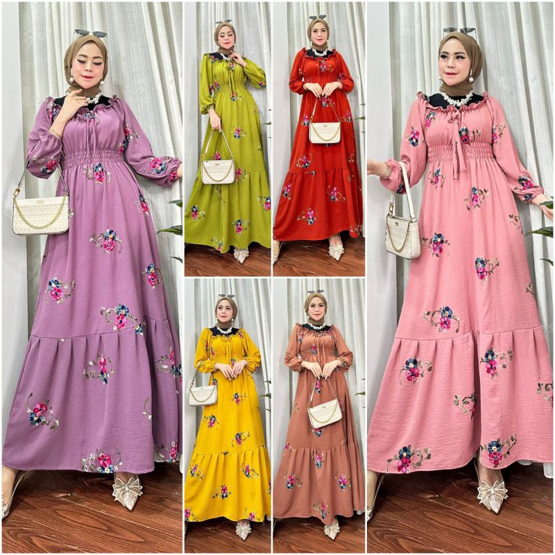 Gamis sabrina // gamis kerut // cringkle airflow // gamis serut