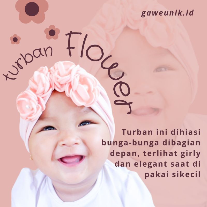 Flower Turban | Turban Anak Turban Baby Turban bayi Turban anak perempuan Turban Newborn Turban Bung