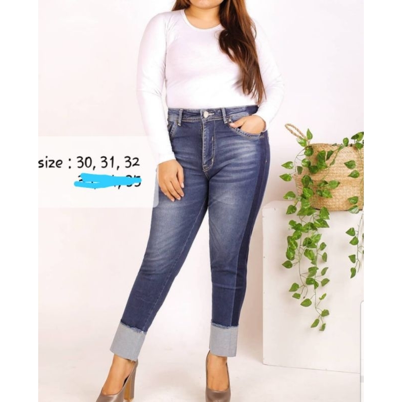 CELANA JEANS PENSIL WANITA UPGRADE STIK BALIK  CELANA JEANS SKINNY ROLUP UPGRADE