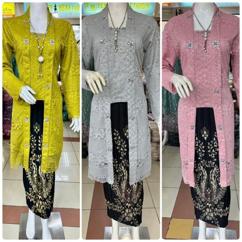 Promo atasan kebaya brokat kutu baru/kebaya ibu hajat/kebaya pesta kutubaru