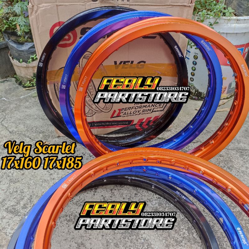 VELG SCARLET 185X17 160X17 TITANIUM GREY BLACK VELG SCARLET GREY 185 160 RING 17 VELG SCARLET HITAM 
