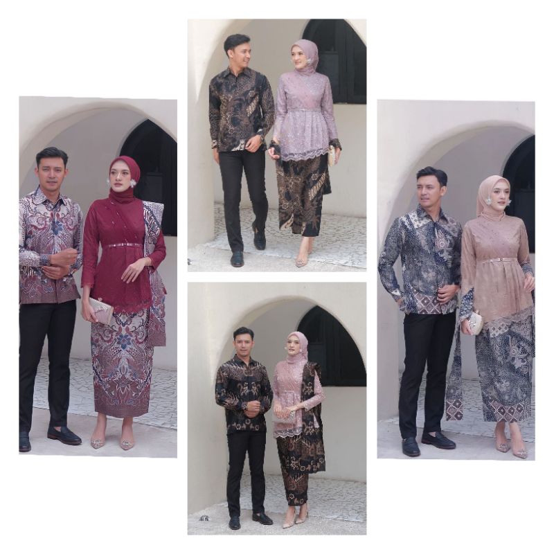 JTR KEBAYA SET ZAFINA BAJU BATIK SARIMBIT COUPLE NIKAHAN KONDANGAN WISUDA BRIDESMAID WARNA COKLAT MU