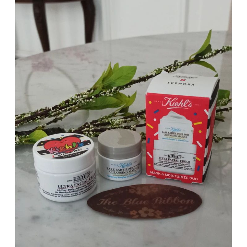 KIEHLS X SEPHORA MASK &amp; MOISTURIZE SET ( ULTRA FACIAL CREAM , RARE EARTH DEEP PORE CLEANSING MASQUE