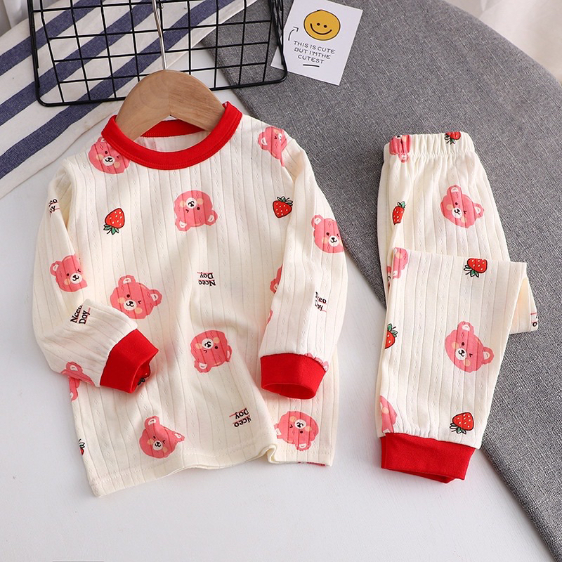 BAJU TIDUR ANAK SETELAN PIYAMA BAYI SET LENGAN PANJANG