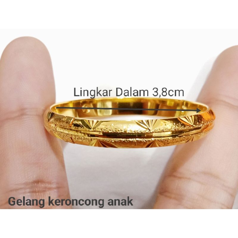 NAL01. Gelang xuping keroncong anak lapis emas UK.3,8cm