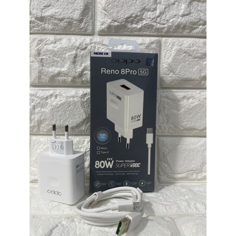 BATOK CHARGER OPPO RENO 8PRO 5G 80Watt SUPER VOOC Support FastCharging &amp; Vooc