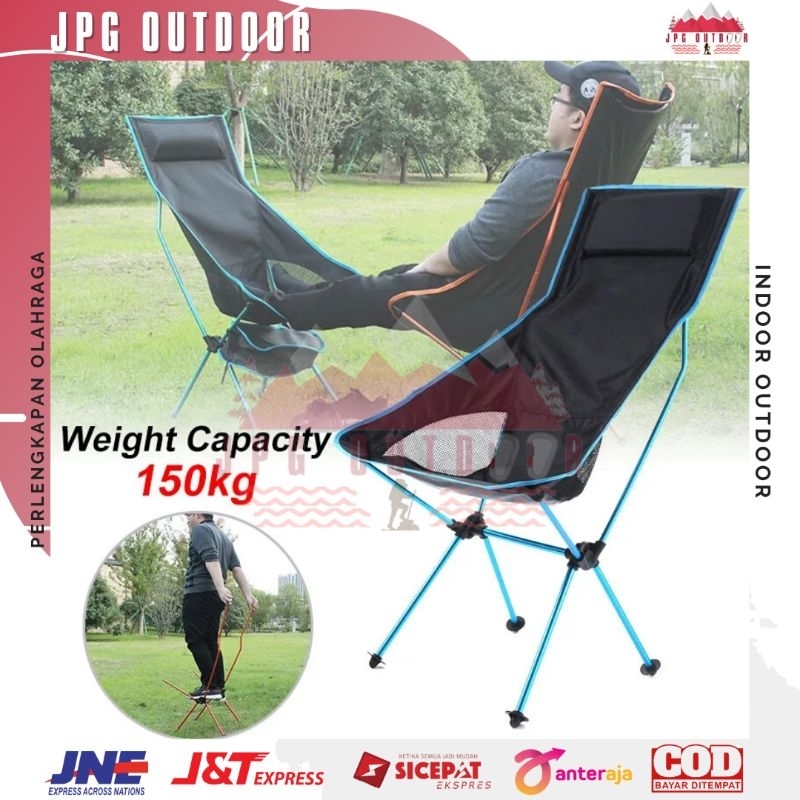 Kursi Lipat Outdoor Portable Mancing Camping Piknik Folding Chair Aluminium