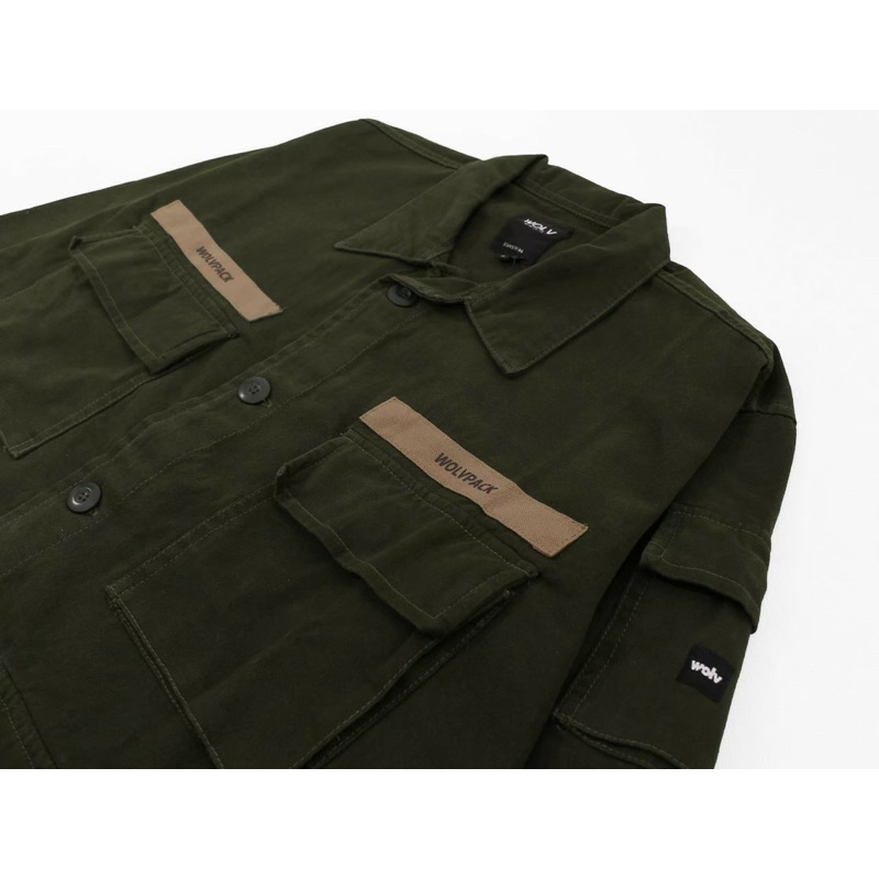 Jaket Semi Parka Piter Washing Jaket Semi Parka Wolv Hijau Army