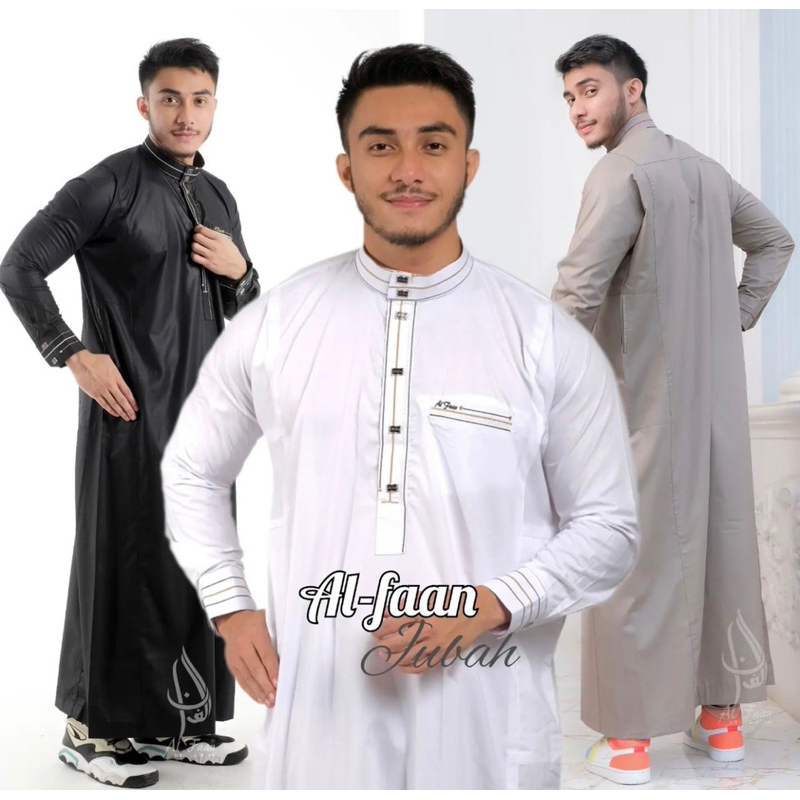 Gamis Jubah Bordir Pria Dewasa Premium Al faan Motif Terbaru