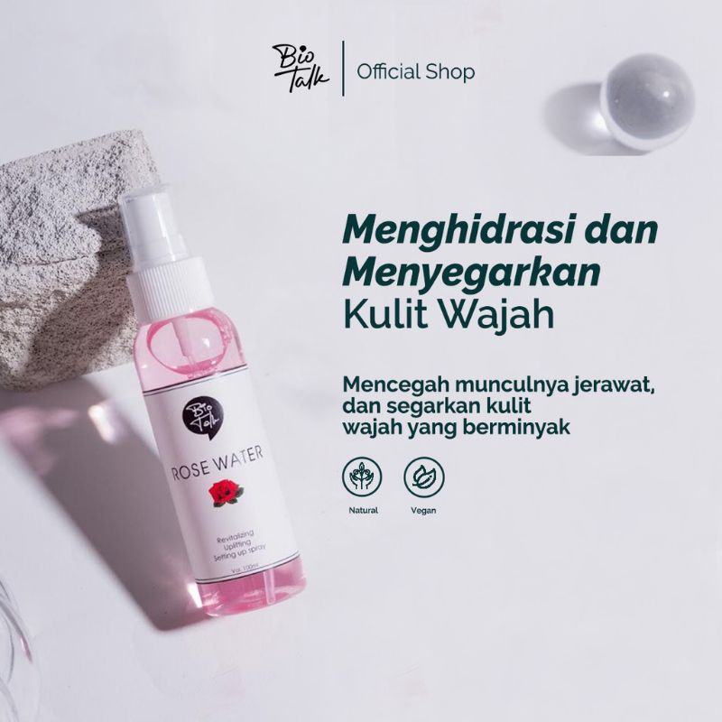 Bio Talk BPOM Natural Multifungsi Rose Water Toner , air mawar