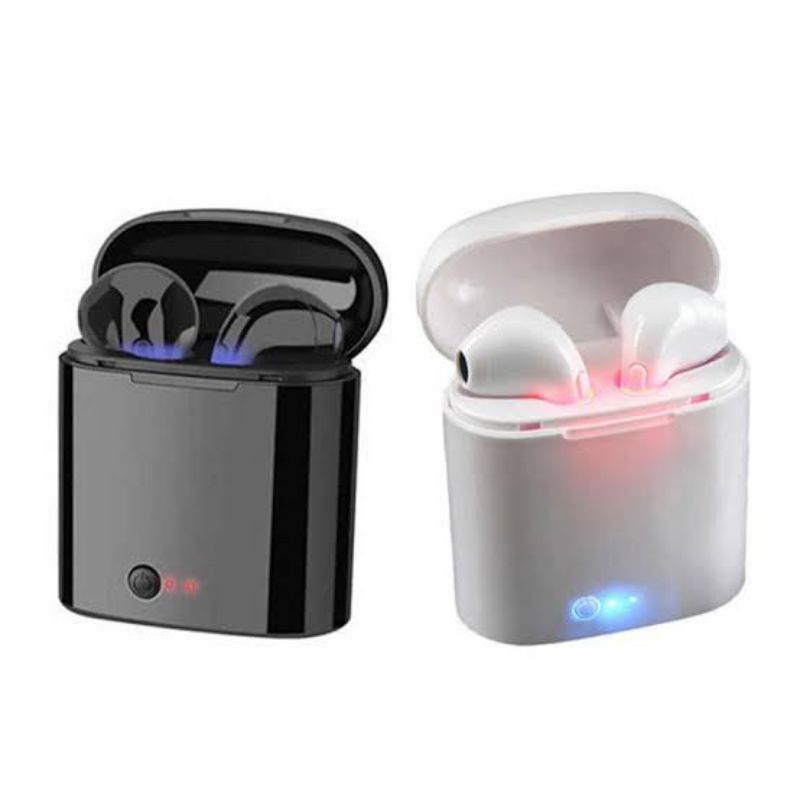 Headset wireless Bluetooth TWS i7 suara ngebass dan batrai awet