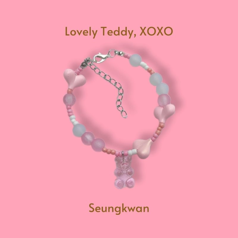 Lovely Teddy, XOXO | Seungkwan Inspired Bracelet | Gelang Manik Seventeen