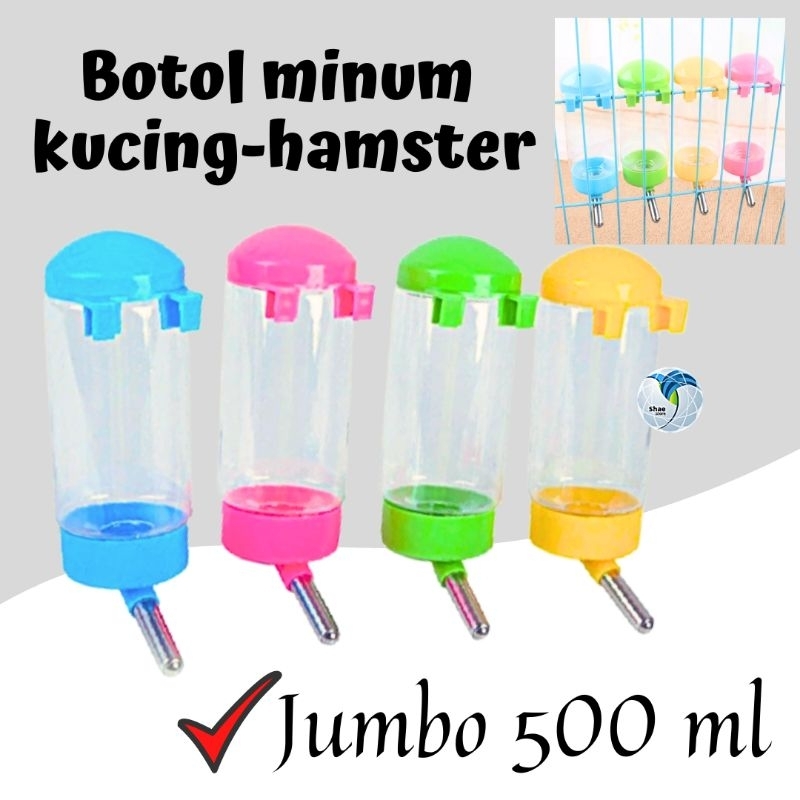 Botol Minum Hamster Kucing Kelinci 500ml Tempat Minum Hewan Shaesyore15