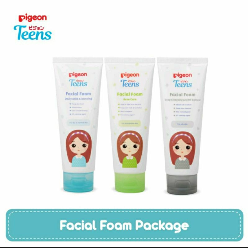 Pigeon Teens Facial Foam Series | All Skin Types | Acne Care | Daily Mild | Deep Cleansing