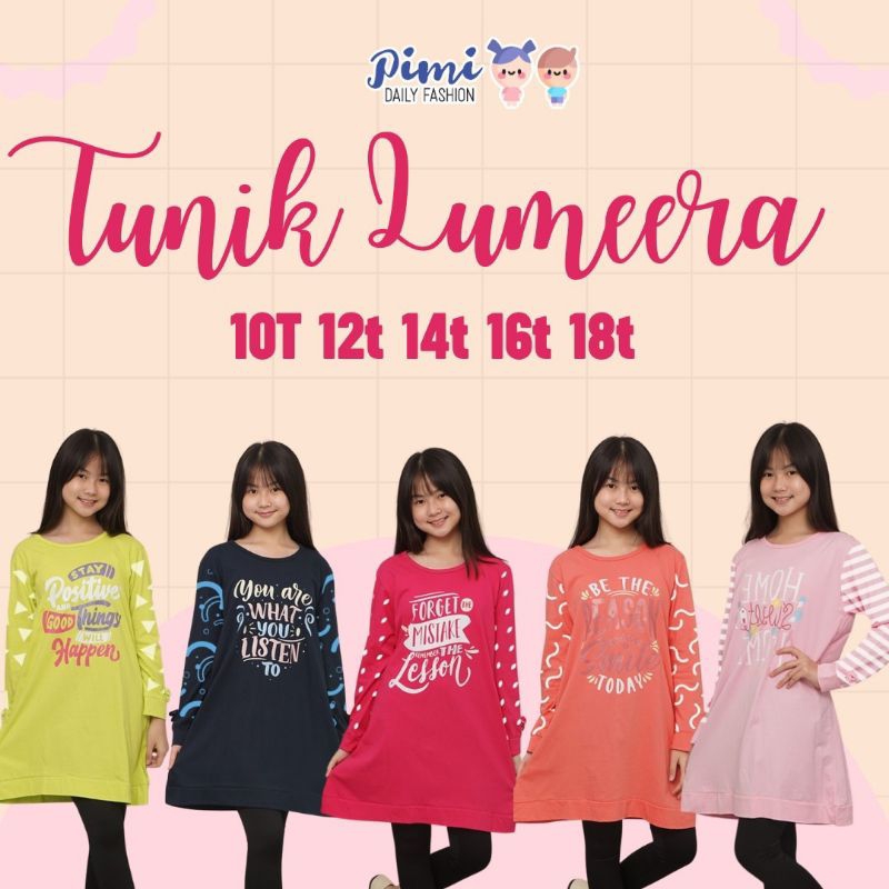 Tunik Kaos Anak Perempuan Remaja Tanggung Lumeera Long Tunik