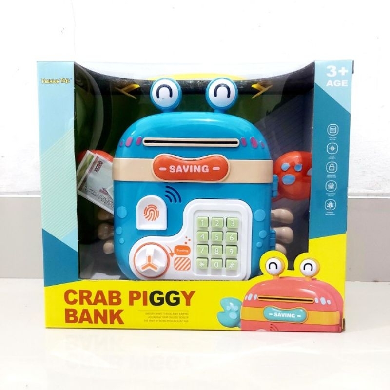 Mainan Crab Piggy Bank Edukasi - Celengan Kepiting Anak Laki Perempuan Edukatif