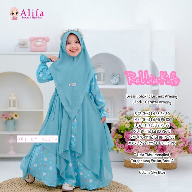 GAMIS ANAK FREE JILBAB RELLIA ORIGINAL PRODUK BY ALIFA