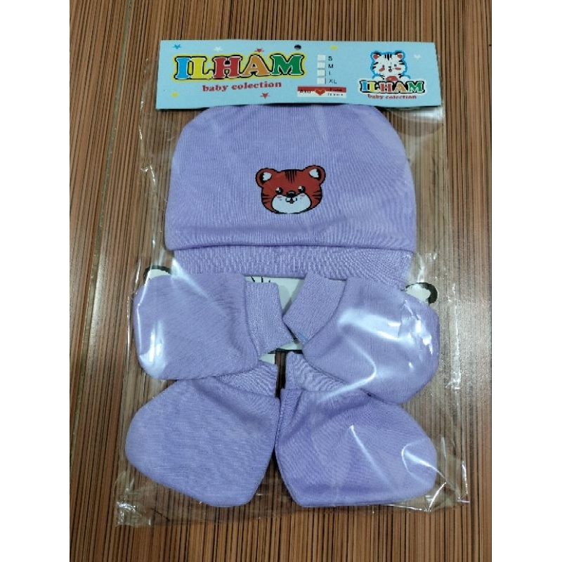 1 SET TOPI BAYI + SARUNG TANGAN KAKI BAYI NEWBORN