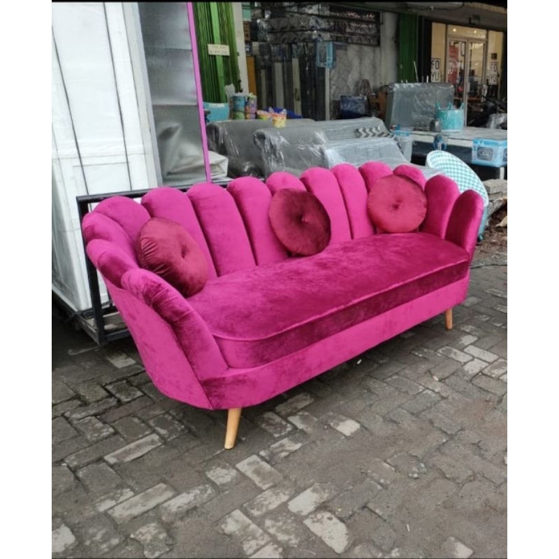 sofa minimalis retro kerang jumbo - 3 seater only
