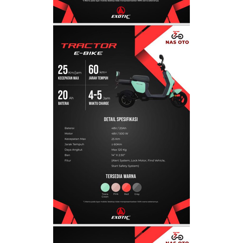 SEPEDA LISTRIK EBIKE TRACTOR KOKOH HEMAT DAYA By Exotic Pasific Bike