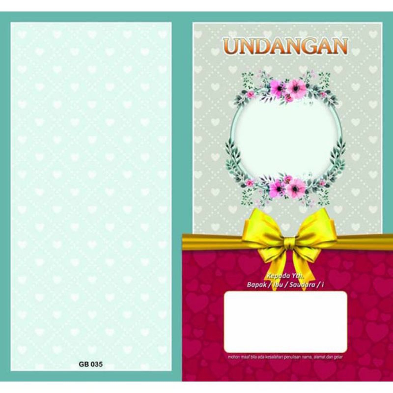 blangko undangan gb 35 kosongan + plastik