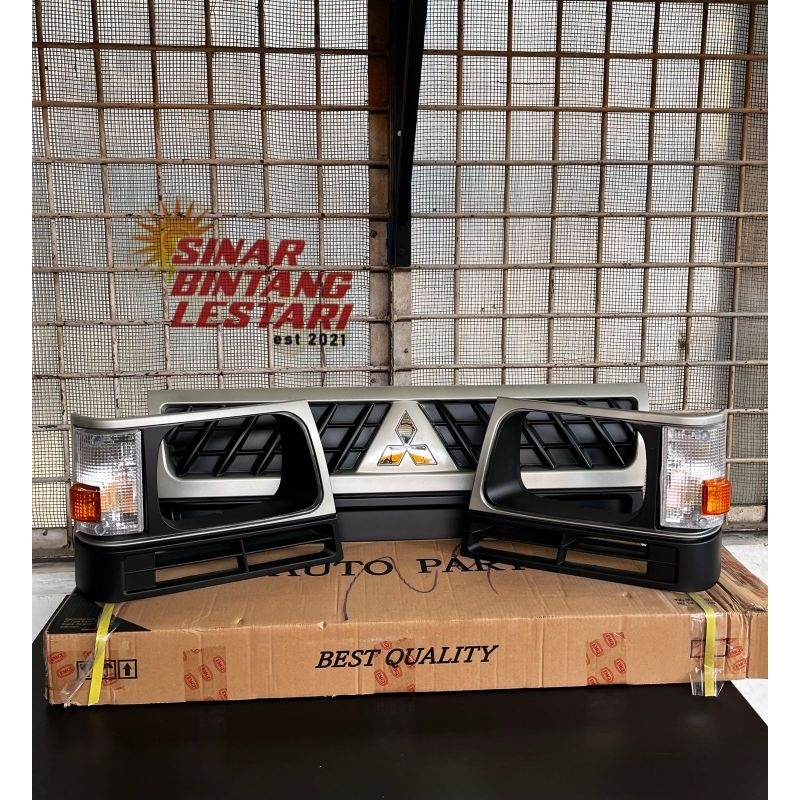 Grill Depan L300 Complete ( thn 2007 ) + Ring Corner + Logo Chrome EMGI