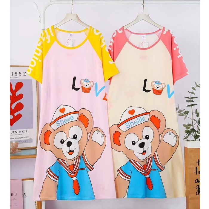 KAWAI BAJU TIDUR DASTER DRESS JUMBO RAGLAN LD 130 OVERSIZED IMPORT