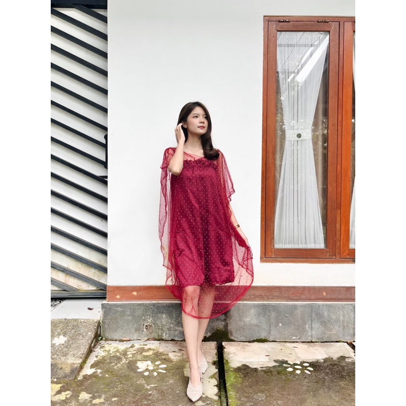 Izora Swarovski Dress by NAMÈLIS | Dress Pesta / Dress Tile Swarovski / Dress Satin / Outfit Kondangan Mewah