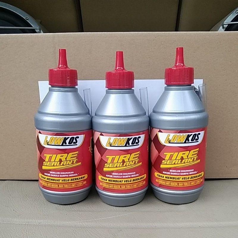 LOWKOS - 3 BOTOL CAIRAN BAN TUBLES  350 ml TIRE SEALANT ANTI RANJAU ANTI BOCOR