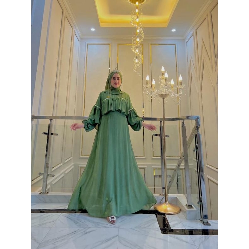 DRESS SANDRINA NEW FREE PASMINA ORIGINAL BY ELLA TRENDY