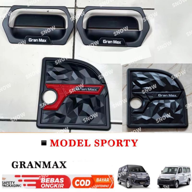 Paket Outer Handle Tank Cover Granmax Gran Max Sporty Platinum Hitam