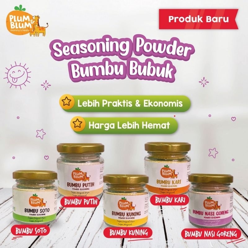 Plumandblum Bumbu Masak Powder MPASI Bayi / Plum &amp; Blum Bumbu Putih Kuning Kari Soto Nasi Goreng / Plum and Blum