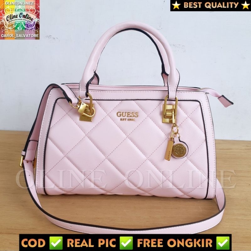 tas abey satchel big size shoulder jinjing crossbody selempang quilted embosses black white pink brown black gs ready stock cirebon kuningan majalengka losari sindang laut indramayu kadipaten brebes tegal instan gb