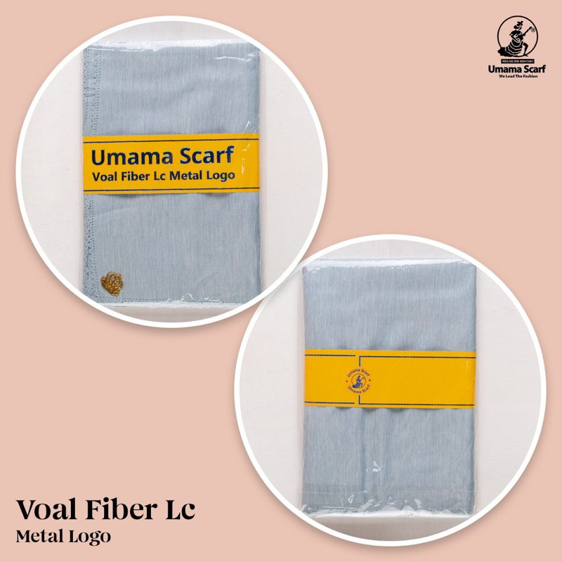 HIJAB SEGIEMPAT VOAL FIBER LC METAL LOGO UMAMA SCARF