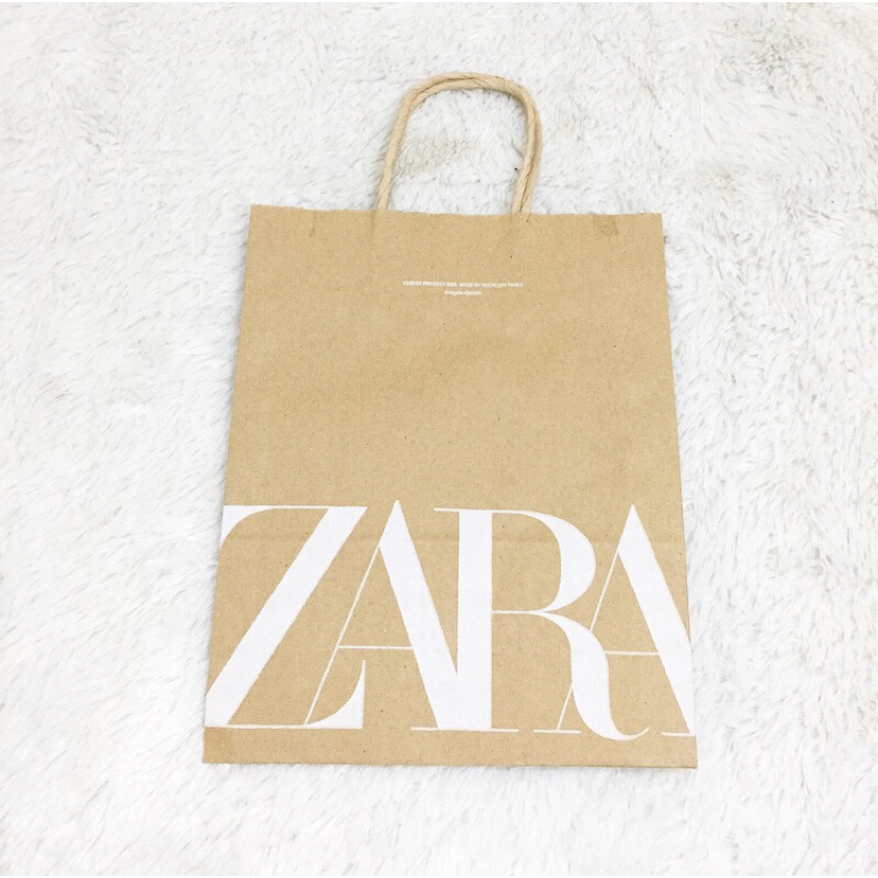 

Original Zara Paperbag Shopping Bag Branded Tas Kantong Belanja Bermerk Paper Bag Size Small Kecil