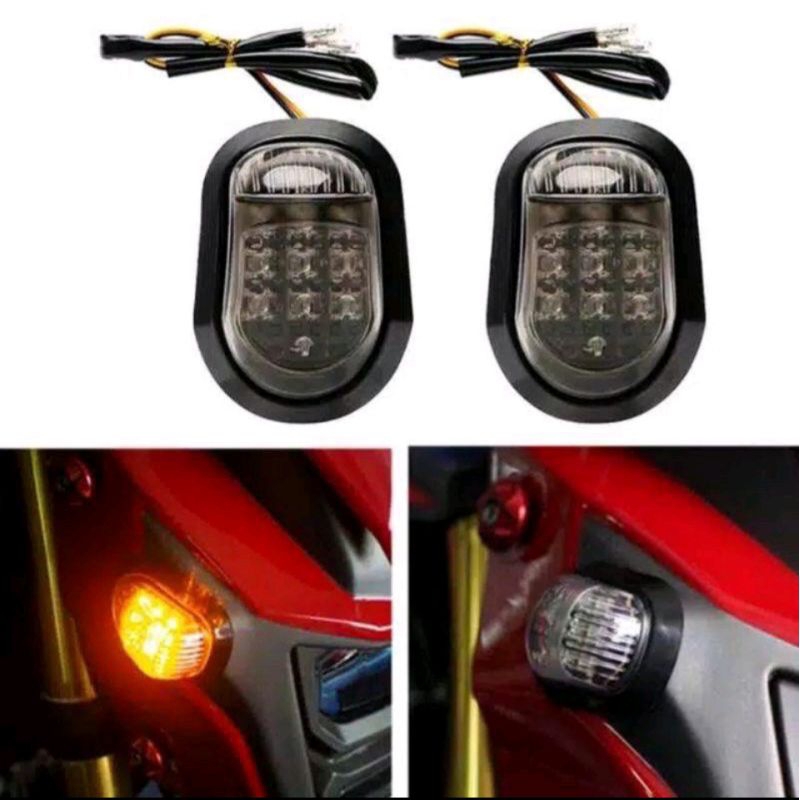 Sen LED Tempel Lampu Sein sen Oval Higual Original Universal R 15, CBR 150, GSX, Ninja, R 25