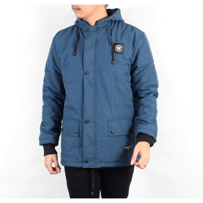 Jacket puffer kembung biru toska