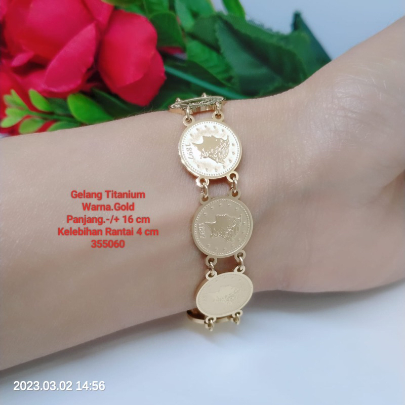 Gelang Titanium Premium Anti Karat Anti Luntur Perhiasan Lapis Emas Terlaris Termurah