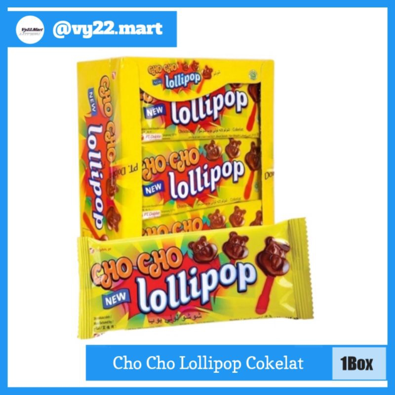 

Cho Cho Lollipop Cokelat Box isi 24 Pcs - Permen Lollipop Cho Cho