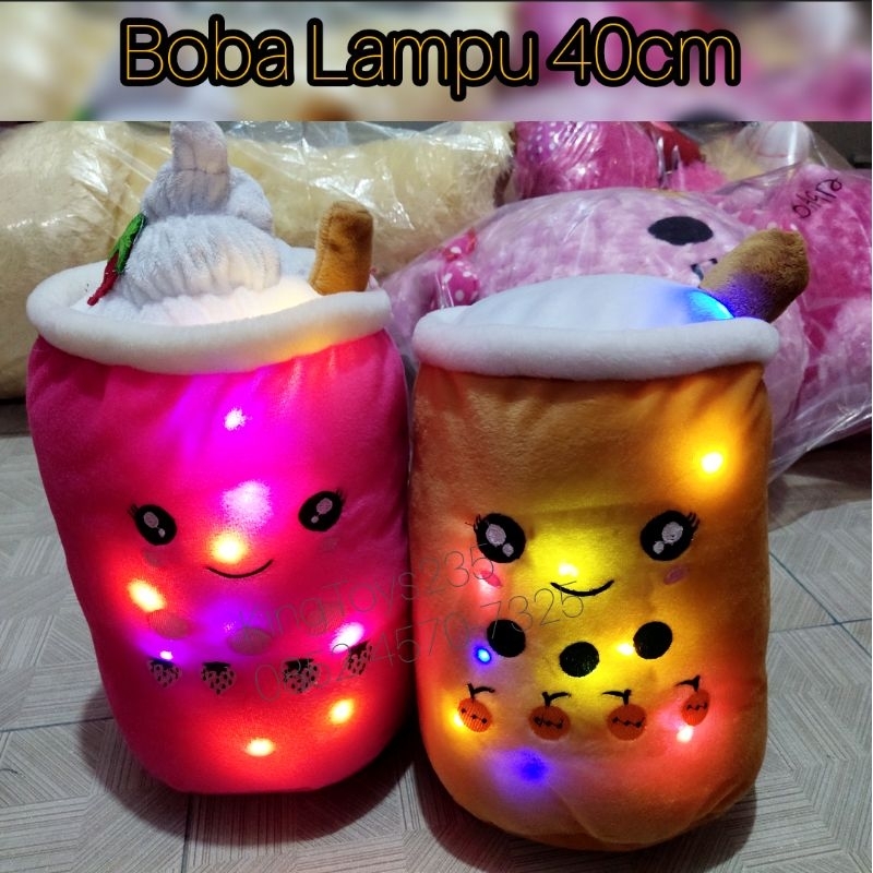Boneka Boba Lampu Es Krim Coklat Pink Besar Kelap Kelip Bisa Bungkus Kado Pontianak