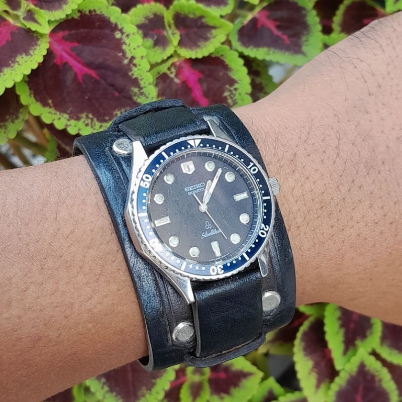 Jam tangan pria Vintage Seiko quartz silverwave 6030 6000 diver 1980's